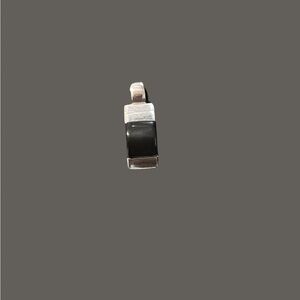 STERLING SILVER AND ONYX modern pendant for necklace